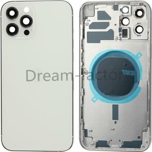 Back Rear Housing Battery Cover frame with Frame Side Buttons for iPhone 12 Mini 12 Pro Max