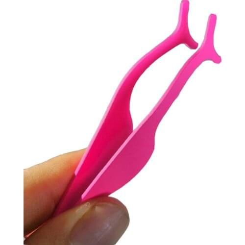 Stainless Steel Eyelash Clip Fake Eye Lash Tweezers Eyelash Extension Curler Clamp Fake Eye Lash Applicator Makeup Forceps Tools