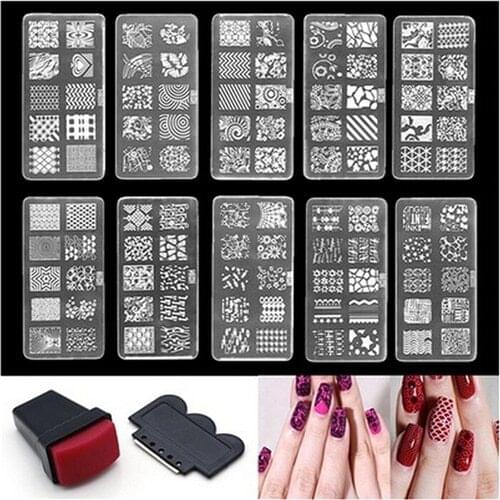1 Set Stamping Plates Nail Seal Manicure Polaco Printer Tool Templates Nail Stamp Stencils New Nail Art