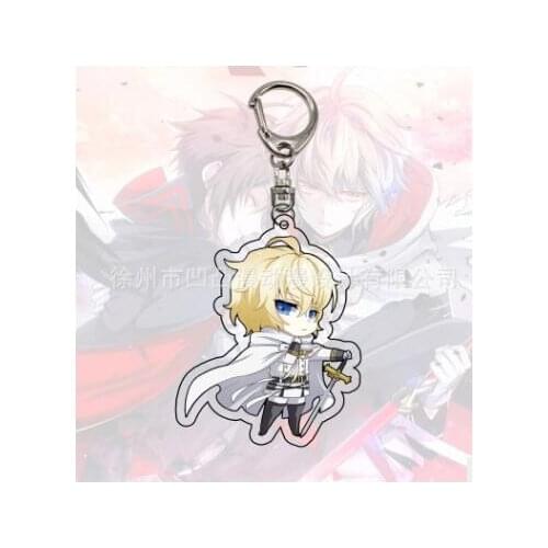 1pc Animated Seraph of the end Yuichiro Hyakuya Hiiragi Shinoa key chain acrylic pendant double side Keyrings
