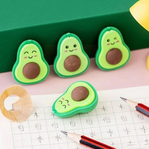 1PC Kawaii Avocado Erasers For Kids Gift Cute Creative Student Rubber Random Pattern Stationery Supplies Pencil School Eras X6L3