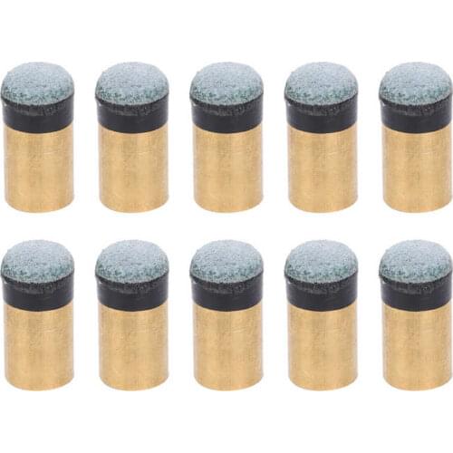 10pcs Billiards Cue Tips Screw-on Copper PU Leather Pool Cue Tips Snooker Cue Ferrule Entertainment Billiard Accessories