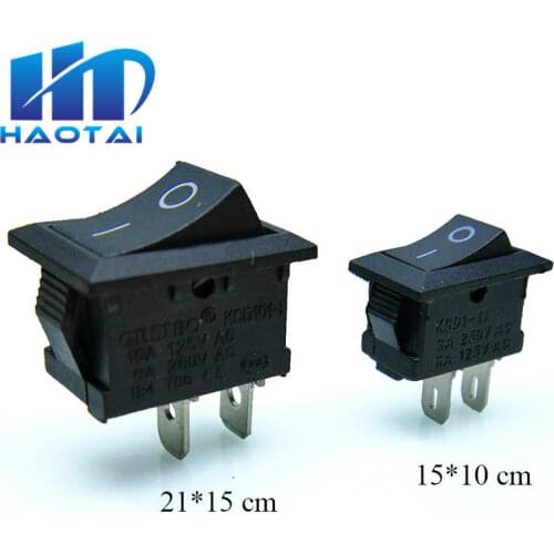 10 pcs/lot KCD1 2 Pin 250V 3A Boat Switch 21*15 15*10 Snap-in SPST ON OFF Rocker Position Switch