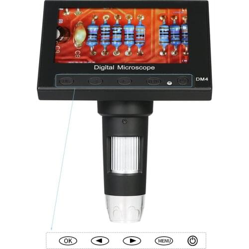 1000X Digital Microscope 4.3-inch LCD Display Microscope 720P LED Digital Magnifier with Holder Repair Soldering Tool