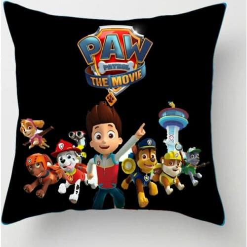 45*45cm Paw Patrol Pillowcase Sofa Animal Print Car Pillow Case Decorative Style Home Room Pillow Case Birthday Children Gift
