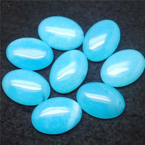 5PCS New Blue Jade Stone Cabochons 18X25MM NO HOLE Material From Russia Siberia Mountain Factory Wholesale Price Free Shipping