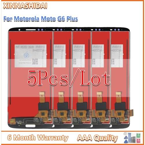5Pcs For Motorola G6 Plus LCD Display With Touch Screen Digitizer Assembly For Moto G6Plus XT1926 5.93 Inch LCDs Screen