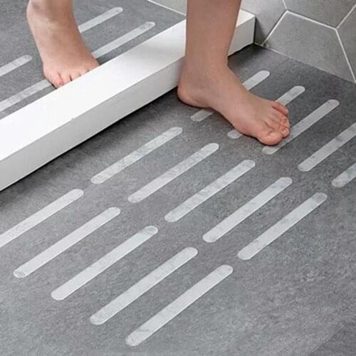 6pcs Stair Steps Anti-slip Rubber Bathroom Bathtub Transparent Non-slip Stickers With Bathroom Shower Anti-slip Strip