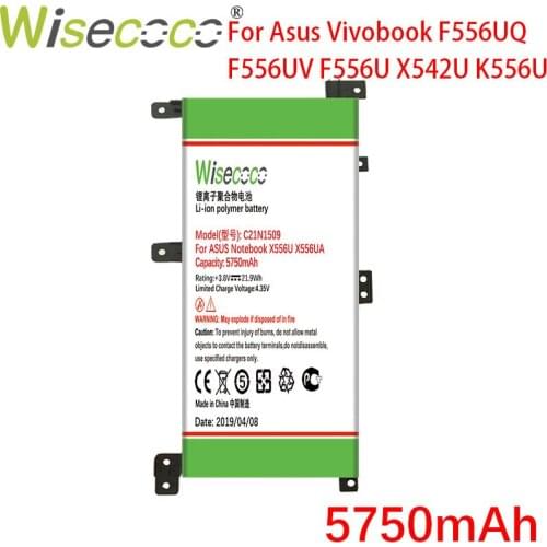 Wisecoco C21N1509 5750mAh Battery For Asus Vivobook F556UQ F556UV F556U X542U K556U Battery Replace + Tracking Number