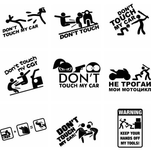 Free Shipping Don't Touch My Car Cars Sticker Funny Creative Wrap Vinyl Decals On Auto Window Car-Styling Decor Accessories