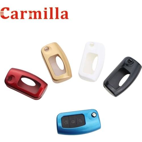 Carmilla Car Key Shell Flip Painted Folded Key Cover Case For Ford New Fiesta Ecosport Focus 2 MK2 2012 2013 2014 2015 2016