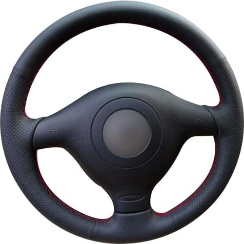 Black Synthetic Leather Car Steering Wheel Cover for Volkswagen VW Golf 4 Passat B5 1996-2003 Polo 1999-2002 Seat Leon1999-2004