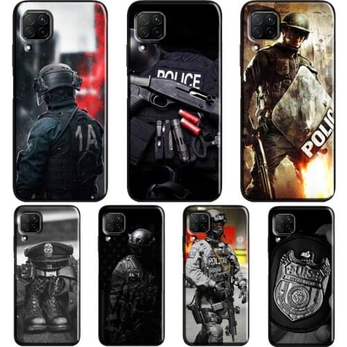 Police Symbol Case For Huawei P40 P30 P20 Mate 20 Lite P Smart Z 2019 2021 Nova 5T Honor 20 Pro 9X 8X