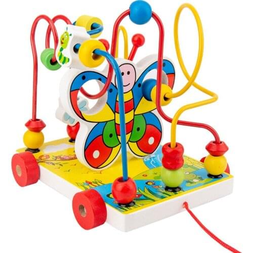 Beads Maze Wooden Puzzle Toys for Baby Brain Games Bead Roller Coaster Toddler Teaser Develop Montessori Educational Wooden