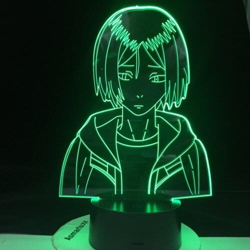 Haikyuu Kozume Kenma Volleyball Girl Figure 3d Led 7 Colors Night Light for Children Holiday Best Decor Lights Home Decor