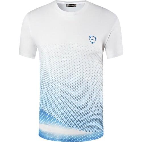 Jeansian Mens Sport Tee Shirt Tshirt T-shirts Tops Running Gym Fitness Workout Football Short Sleeve Dry Fit LSL225 WhiteBlue