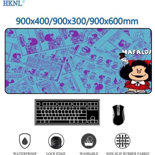 Mouse pad xxl anime mafalda mouse mats mausepad desk pad large format mouse pad slipmat 900x400 carpet secretary Rubberized mat