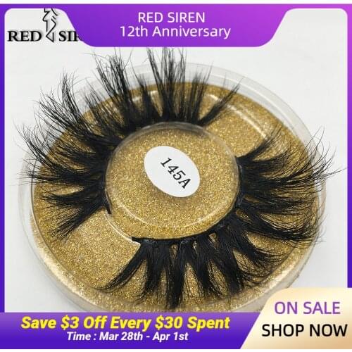 RED SIREN 25mm Long Mink Lashes 100% Cruelty Free Lashes 3D REAL MINK Handmade Reusable Natural Eyelash False Lashes Makeup