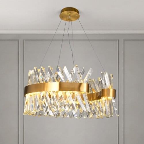 Living Room Round Metal Dimmable Led Pendant Light Lustre Glass Pendant Lamp Drop Light Hanging Lamp Living Room Suspend Lamp