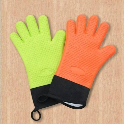 Kitchen Microwave Mitt Insulated Oven Heat Resistant Silicone Glove Oven Pot Holder Baking BBQ Cooking Non-slip Tools