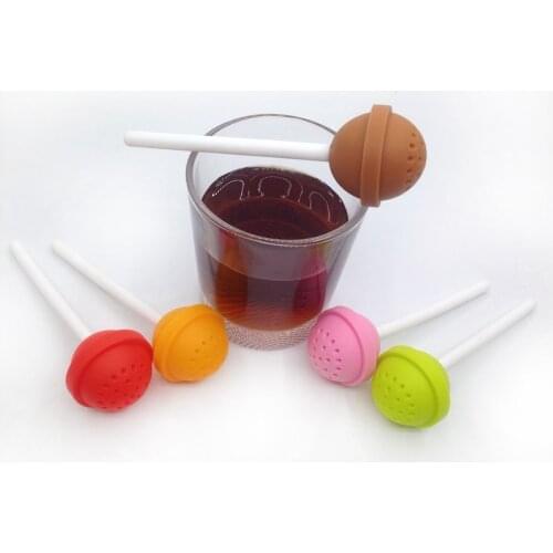 Hot Quality Cute Lollipop Platypus Tea Strainer Kitchen Supplies Non-toxic Resuable Silicone Tea Infuser Tea Bag Tea Accessories