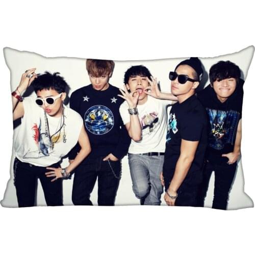 Hot Custom KPOP BIGBANG Rectangular Pillowcase Home Bedroom Living Room Silk Pillowcase Two Sides Printing More Size