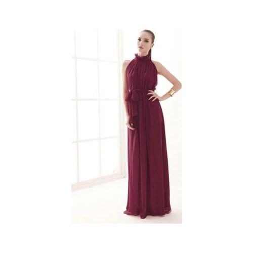 Sweet Memory Summer Women Beach Chiffon Dresses Wine Red Green Purple Long Bridesmaid Dress Promotion Clean Stock