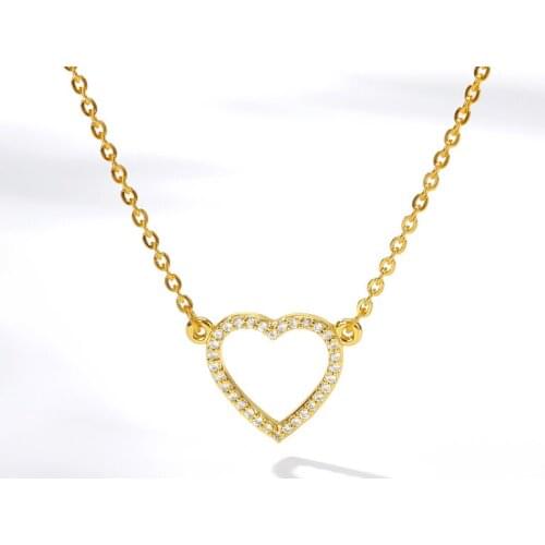 Minimalism Heart Charms Necklaces For Women Crystal Party Jewelry Sister Gifts Stainless Steel Chain Pendants Necklaces collar