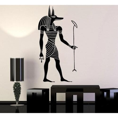 Wall Decal Anubis God Egyptian Style Ancient Egypt Art Vinyl Window Sticker Mural Bedroom Bar Man Cave Interior Decoration S1354