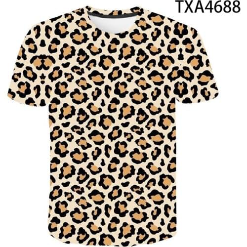 New Summer Fashion 3D Printed T-shirt Men Women Children Leopard Print Shirt Casual Short Sleeve Tops Cool Boy Girl Kids Tee