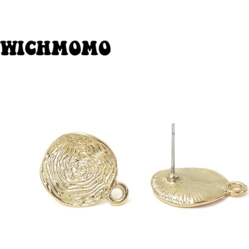 New 20*15mm 10pieces High Quality Zinc Alloy Ripple Round Earring Base Connectors Linkers for DIY Earring Jewelry Accessories