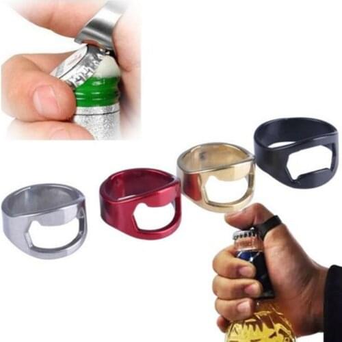 New 5PCS Mixed Stainless Steel Finger Thumb Key Ting Beer Bottle Opener Tool