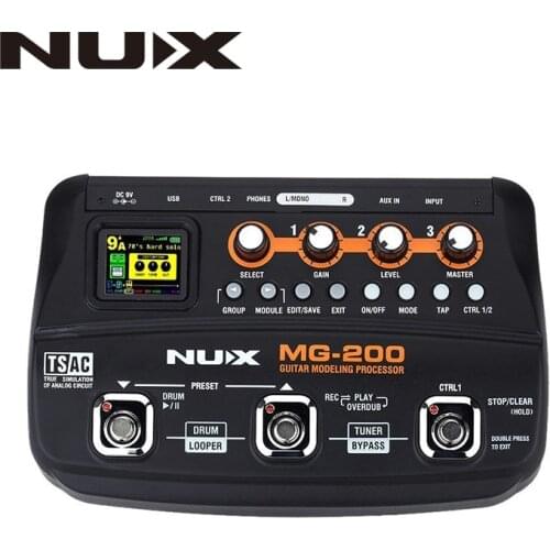 NUX MG-200 MG200 Guitar Modeling Processor Guitar Multi-effects Processor with 55 Effect Models EU Plug