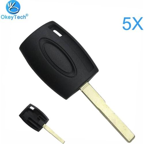 OkeyTech 5pcs/lot Transponder Car Key Shell Cover Case Fob Uncut FO21 Blade for Ford Fiesta Mondeo Focus C-Max S-Max Galaxy Kuga