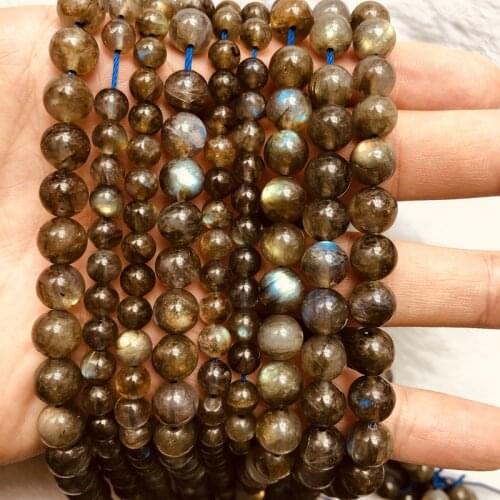 Wholesale Genuine Blue Flash Labradorite Beads 6mm 8mm 10mm Round Gem Stone Loose Beads For Jewelry,1 of 15" strand