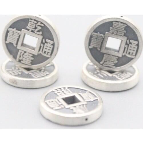 Genuine 999 Fine Silver Five Emperor-Coin Shape Blessing Pendant (5pcs/Lot)
