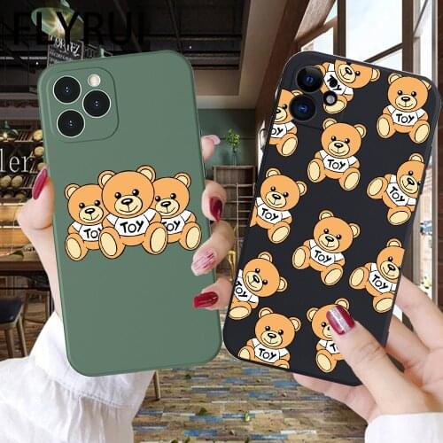 Popular Italy Bear Phone Case for iPhone 12 mini 11 Pro XR X Xs Max 8 7 SE 2020 Frosted Silicone Cases Soft Cover For iPhone 12