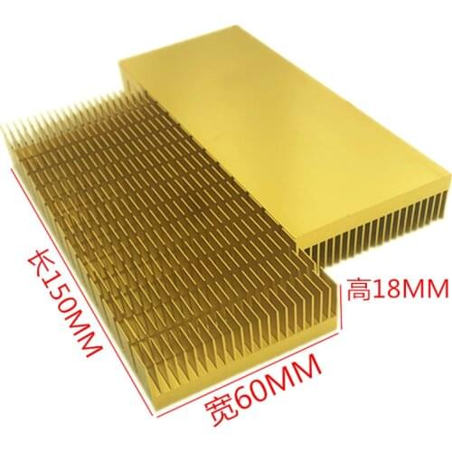 150*60*18MM Slotted Gold Color Aluminum Heatsink Heat Sink Radiator Cooling Cooler For Electronic Chip IC LED Computer PCB Board