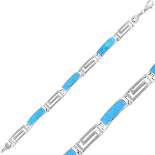 Silver 925 Sterling Opal Gemstone Bracelet