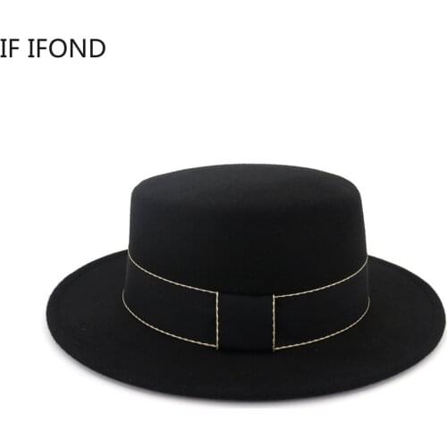 Wide Brim Wool Felt Fedora Hats Men Women Trilby Party Formal Panama Cap Winter Jazz Hats