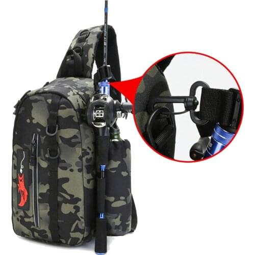 Fishing Bag Folding Shoulder Waist Bag Large Capacity Outdoor Fishing Tackle Backpack Fishing Tackle Storage Travel Carrying Bag