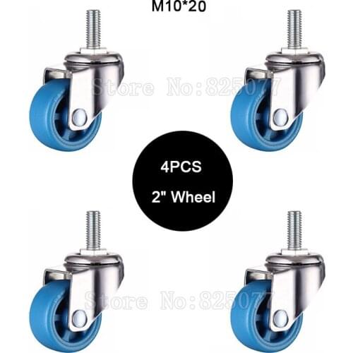 Brand New 4PCS 2'' Heavy Swivel Wheels Castors Nylon Smoothly Mute Furniture Casters Max Load 105KG