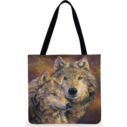 Natural Light Forest Animals Painting Print Tote Bag For Women Casual Tote Ladies Shoulder Bag Shopping Bag Outdoor Beach Tote