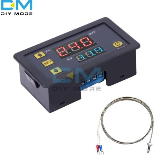 AC 220V DC 5V 12V 24V Digital Display Temperature Controller -60 -500℃ K Type Thermocouple M6 Probe Sensor Embedded Thermostat