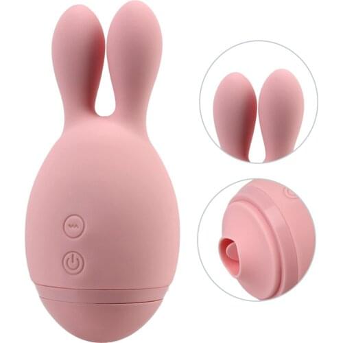 Tongue Licking Vibrator Powerful 2 in 1 Female Masturbator Rabbit Vibrators Clitoris Stimulator Nipple Vagina Massage