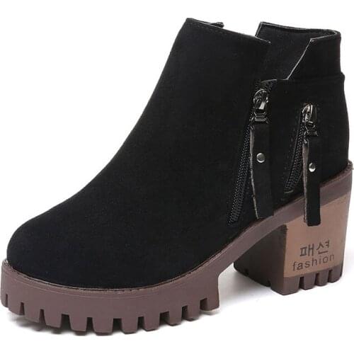 2021 Women Boots Soft Leather Shoes Black Ankle Boots Motorcycle Boots Autumn Female Botas Mujer