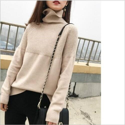 Spring Autumn Female Sweater Light Full Sleeve Turtleneck Casual Style Streetwear Pullover for Women
