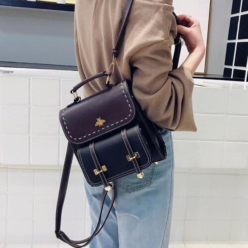 WOMENS Stitching Backpack 2021 New Style PU Mini Multi-Purpose Womens Fashion Shoulder Bag Smal Tote Bag Small Square Bag