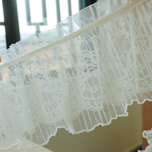 1M New Mesh Elastic Lace High Quality Lace Fabric Collar 13cm Ribbon DIY Sewing Guipure Craft White Lace Fabric For Dresses KG02