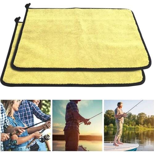 1Pc Soft Microfiber Fishing Towels Non-stick Absorbent Outdoors Sports Wipe Hands Towel Hiking Camping Fishing Accessories